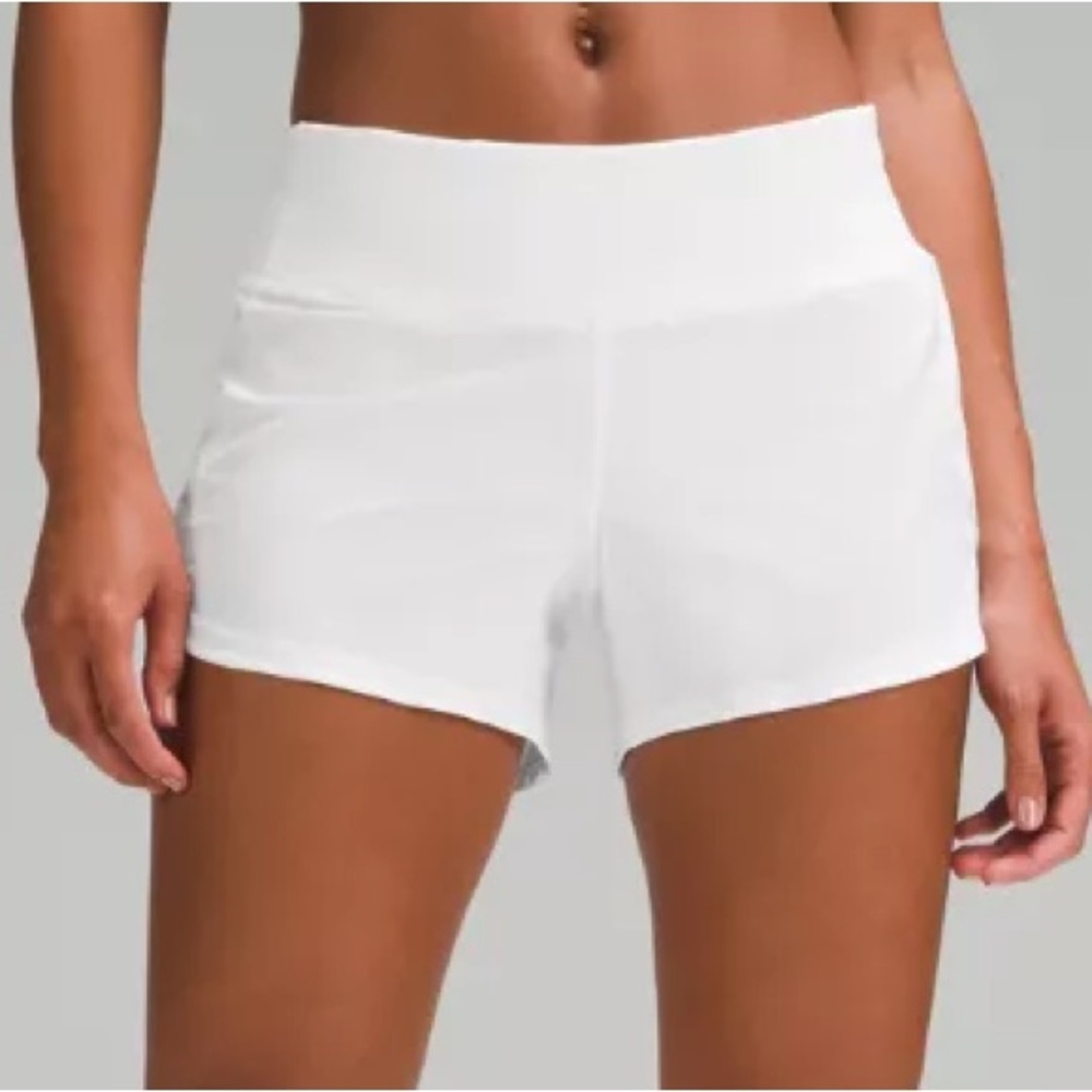 Lululemon White Speed Up Shorts